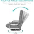 thumbnail image 3 of Songqin Swivel Gaming Chair 360 Degree Multipurpose Floor Chair Rocker for TV, Reading, Playing Video Games w/Lumbar Support, Armrest Handles, Adjustable Foldable Backrest - Gray/White, 3 of 14