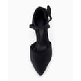 thumbnail image 4 of Women  Low Kitten Heel Bow Heels Dress Shoes Closed Pointed Toe Ankle Strap Elegant Wedding Party Pumps, 4 of 5
