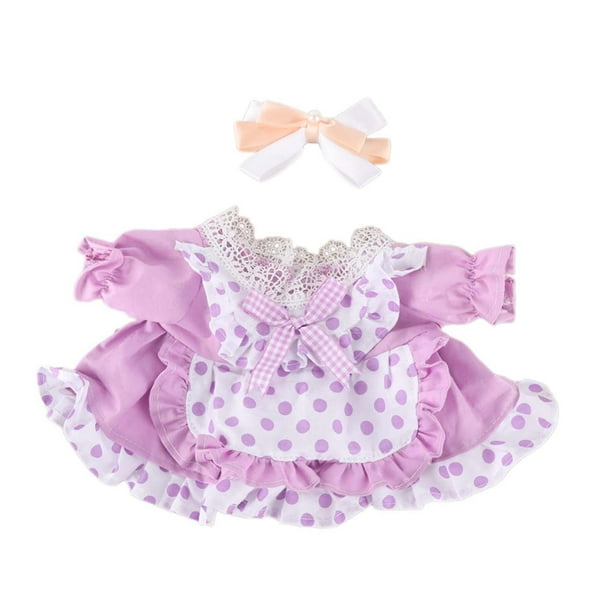 Vestido de muñeca de 38cm Hugo trajes de muñeca disfraz adorable ropa de verano para niñas pequeñas fiesta de cumpleaños púrpura