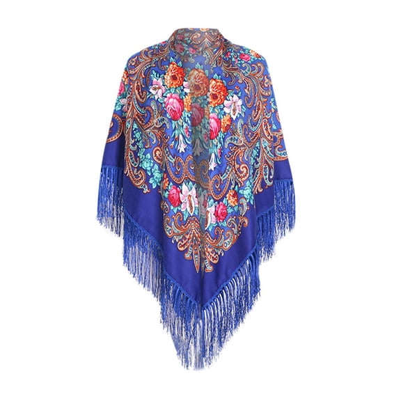 Nochalofo Scarf for Women Lady Muslim Folk-Custom Print Tassel Square Scarf Wrap Shawl Travel Scarve Multicolorone Size