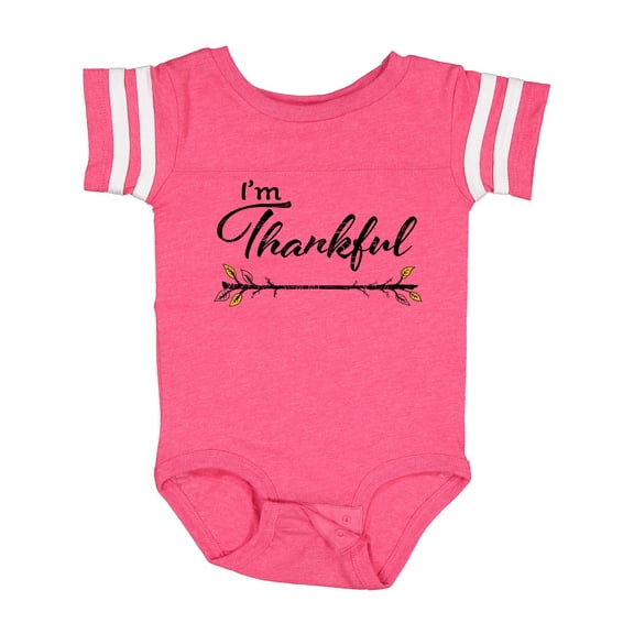 Inktastic Im Thankful- Thanksgiving with autumn branch Boys or Girls Baby Bodysuit