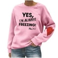 thumbnail image 2 of HOMBOM Womens Sweatshirt Pink Hoodless Pullover Valentines Casual Crew Neck Long Sleeve Graphic Tops for Women, 2 of 4