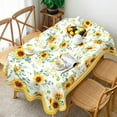 thumbnail image 3 of Oval Sunflower Tablecloth,Yellow Sunflower Fabric Tablecloth 60 x 120,Wrinkle Resistant and Washable Floral Table Cloths,Perfect for Kitchen Dinner,Family Gathering,Holiday Dining Room Table, 3 of 6
