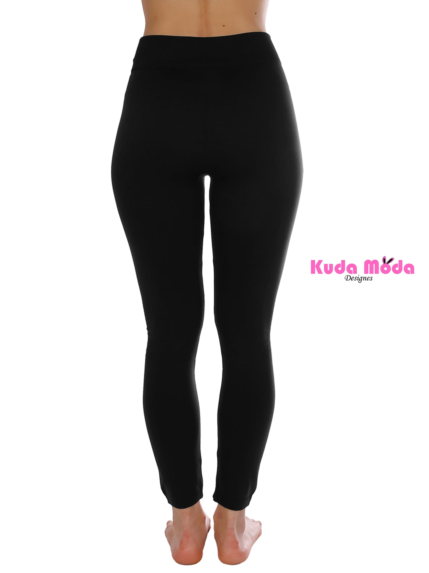 5 Pack Kuda Moda Queen Size Warm Fleece Lined Thick Brushed Full Length  Leggings Tights L-XL-2XL