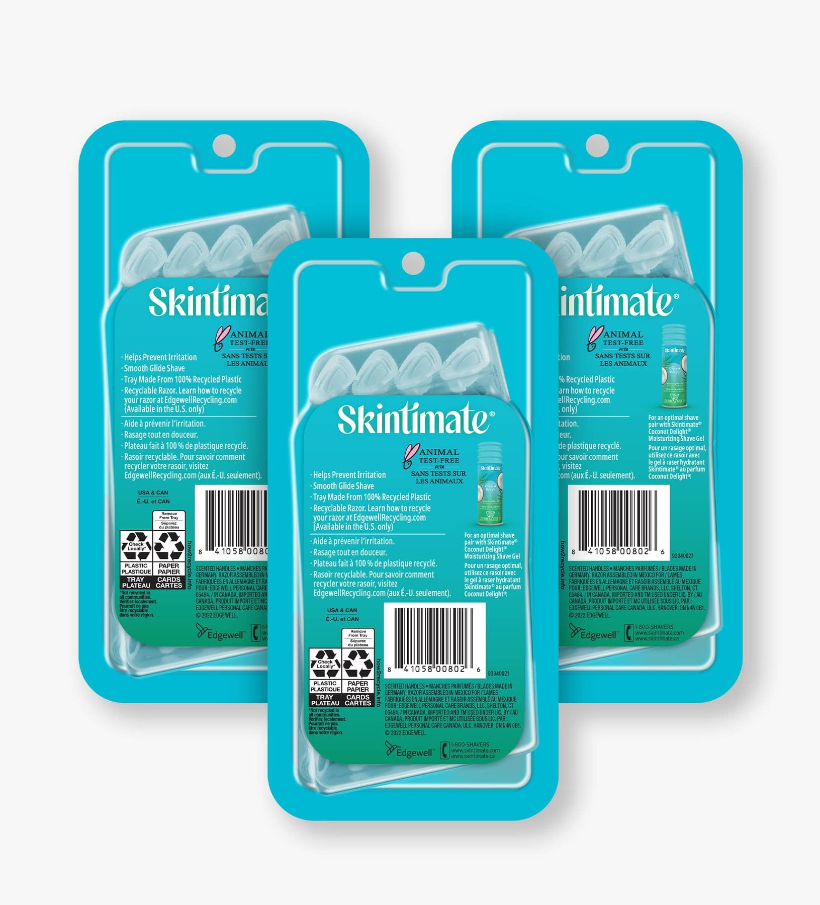 Skintimate Women's Disposable Razors Coconut Delight Scent 4 Blade - 4ct/3 Pack
