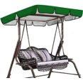 thumbnail image 2 of Toldo para silla con asiento oscilante para exteriores, parasol, techo, resistente al viento, juego de toldo de repuesto para hamaca antijardín, verde, 142x120x18cm/56x47x7'', 2 of 5