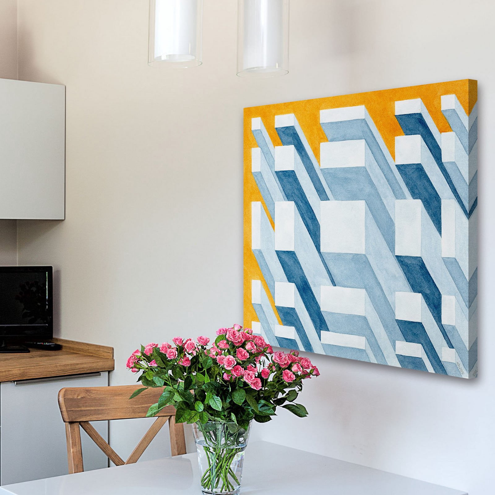 Marmont Hill 3D Skyscrapers Print on Wrapped Canvas