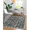 thumbnail image 3 of Moynesa 3'x5' Moroccan Trellis Area Rug, 3x5ft Washable Bedroom Rug Indoor Non-Slip, Small Oriental Accent Throw Rug for Kitchen Entryway Bathroom Living Room Office Carpet Black, 3 of 7