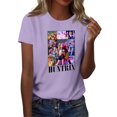 thumbnail image 1 of Pop cazadora para niña Boys Girls Fashion Round-Neck Group Panels T Shirt （Light Purple）, 1 of 3