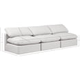 thumbnail image 3 of Meridian Furniture Indulge 105" Contemporary Vegan Leather Modular Sofa in Cream, 3 of 8