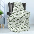 thumbnail image 4 of Leaves Soft Flannel Fleece Throw Blanket, Silhouettes of Nature Themed Simplistic Flitting Leaf Garden Art Composition, Cozy Plush for Indoor and Outdoor Use, 50" x 70", Green and White, by Ambesonne, 4 of 5