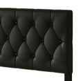 thumbnail image 5 of Home Design Daisy Twin Modern Upholstered Platform Bed Frame with Button Tufted Headboard, PU Black Leather, Easy Assembly, 5 of 6