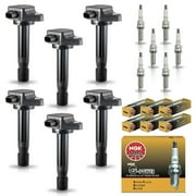 Set of 6 ISA Ignition Coils and NGK Spark Plugs Compatible with 2008-2012 Honda Accord 2008-2017 Honda Odyssey 2009-2014 Acura TL 3.5L V6 Replacement for UF603