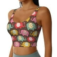 thumbnail image 2 of Fotbe Cute Elephants Pattern Womens' Sports Bra Longline Wirefree Padded with Medium Support Sports Moisture-Wicking Workou Vest,Tank Top-, 2 of 7