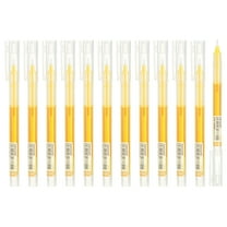 Uxcell 12Pcs Colored Gel Ink Pens, 0.5mm Extra Fine Point Smooth Writing Quick Drying Liquid Ink Rollerball Pens, Yellow