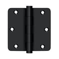 thumbnail image 2 of 3.5" x 1/4R Solid Brass Hinge 2/pk - Matte Black, 2 of 3