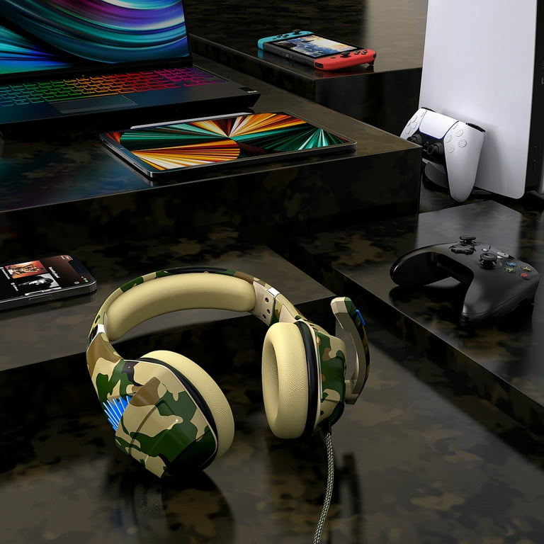 Auriculares Gaming ENKES Ps4 Xbox One Micrófono con cancelación de ruido  Lámpara RGB