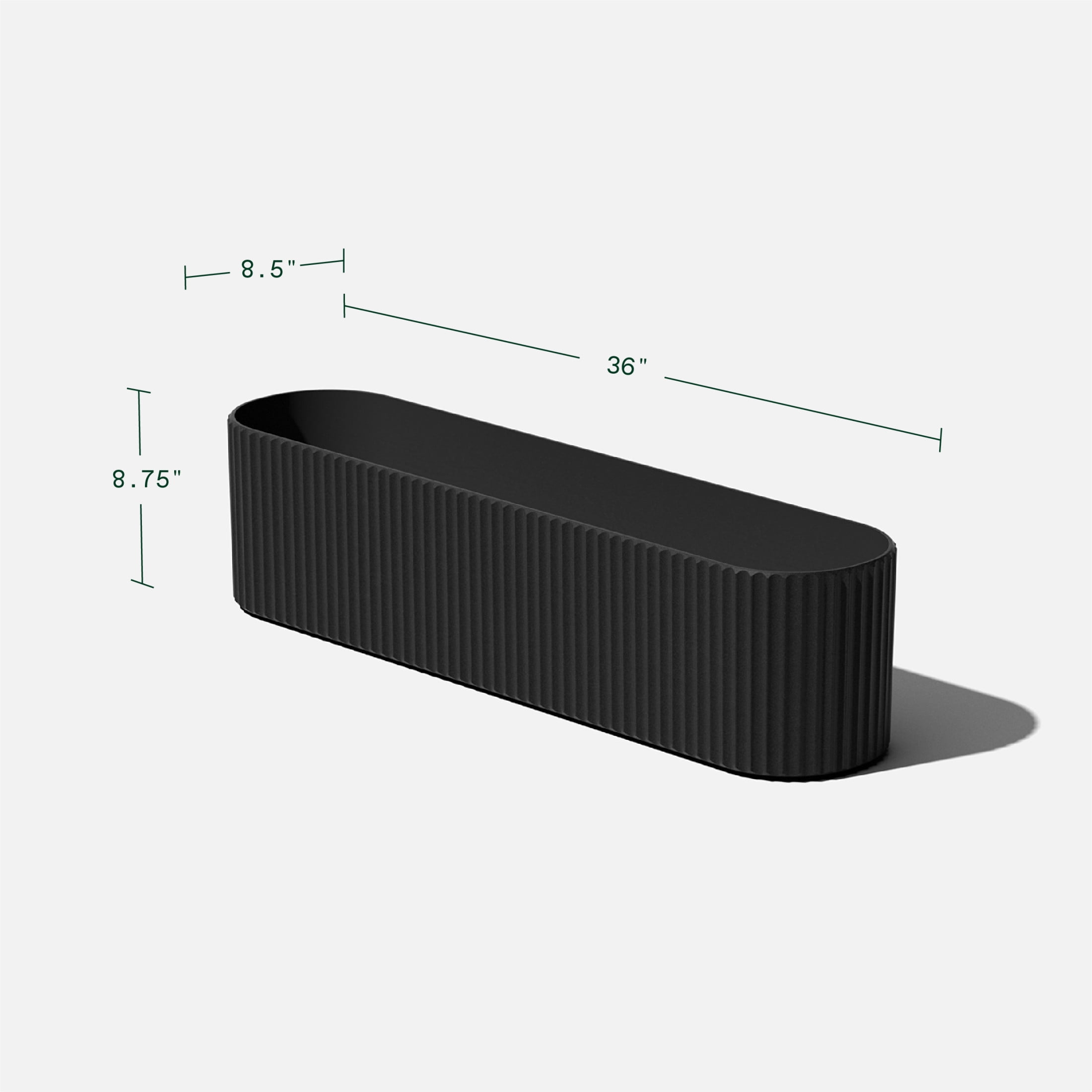 Veradek Demi Series Window Box 36" Plastic-Stone Planter - (Black/1 Pack)