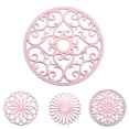 thumbnail image 3 of Panxico Placemat Kitchen Essentials European Silicone Placemat Anti Scalding Western Placemat Bowl Mat Insulation Mat Pot Mat Table Mat Household Pink 4, 3 of 3