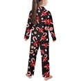 thumbnail image 2 of Yuyamidu Candy Canes Kids Button Down Pajamas Sets Red Bow Long Sleeve Shirt Pant Sleep Set of 2 Christmas Home Lounge Wear Daily Wear Clothes for Boys Girls 11-12, 2 of 7