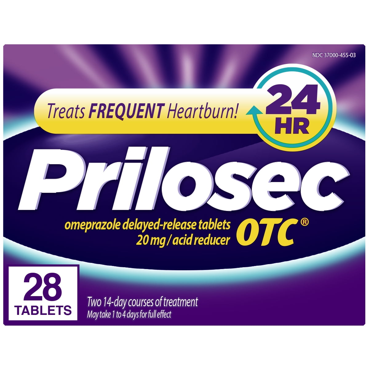 Prilosec OTC Heartburn Relief, Omeprazole Over-the-Counter Medicine, Acid Reducer Tablets, 28 Ct