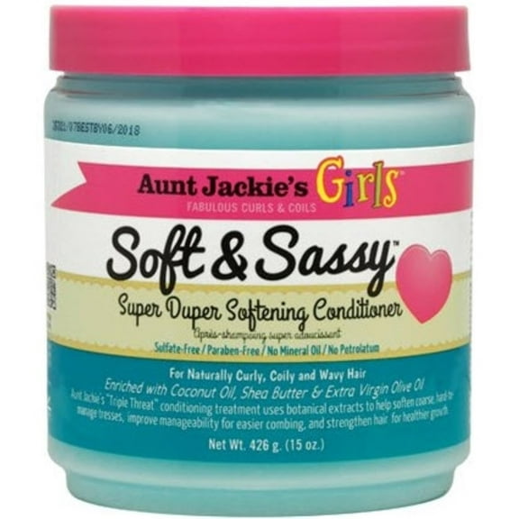 Aunt Jackie's Girls Soft and Sassy Super Duper Softening Conditioner, 15 oz