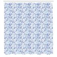 thumbnail image 3 of Blue and White Shower Curtain, Watercolor Style Herbs Fresh Nature Meadow Field Pattern, Fabric Bathroom Set with Hooks, 69W X 84L Inches Extra Long, Violet Blue Baby Blue White, by Ambesonne, 3 of 3
