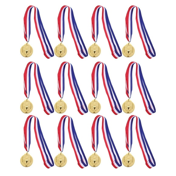 12Pcs Awards Golden Medals Sports Meet Winner Medals Competitions Keepsake Prizes