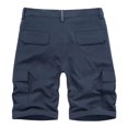 thumbnail image 4 of SDNall Men Casual Solid Zipper Button Pockets Elastic Waist Cropped Cargo Shorts, 4 of 9