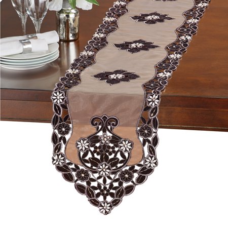 - Exquisite Beaded Velvet Table Linens, Runner