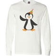 thumbnail image 3 of Inktastic Cute Penguin, Penguin With Party Hat Long Sleeve T-Shirt, 3 of 5