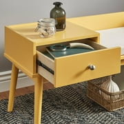 Weston Home Chelsea Lane Ethan Wood Bench with 1 Drawer, Yellow