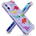 thumbnail image 1 of Dinosaur Collage Clear Case for iPhone 12 Mini,Aesthetic Art Design Case for Men Women,Unique Soft Transparent TPU Bumper Case Cover, 1 of 5