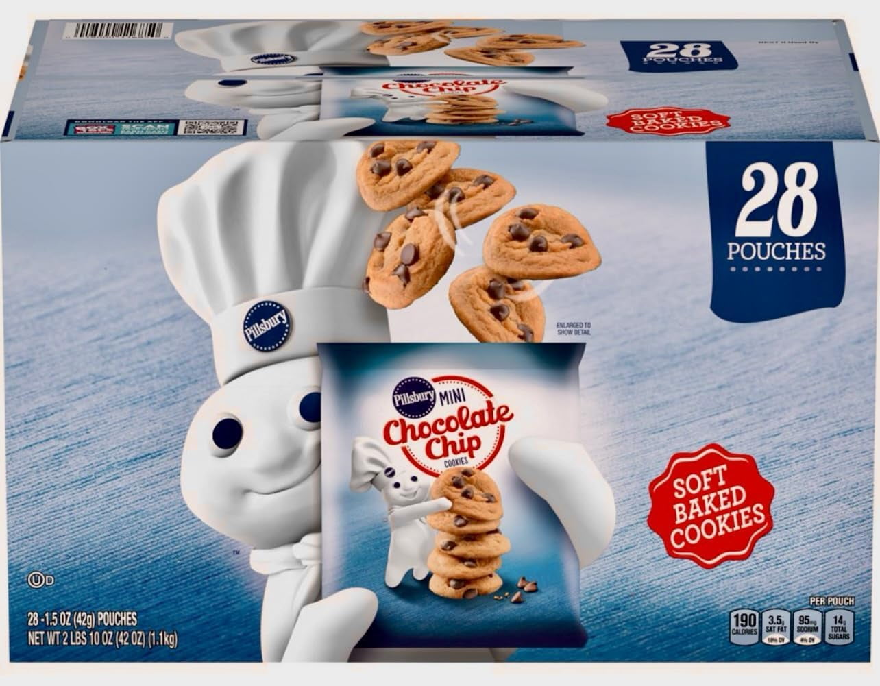 Pilllsbury Soft  Mini Chocolate Chip Cookies Pack of 28 each 1.5oz