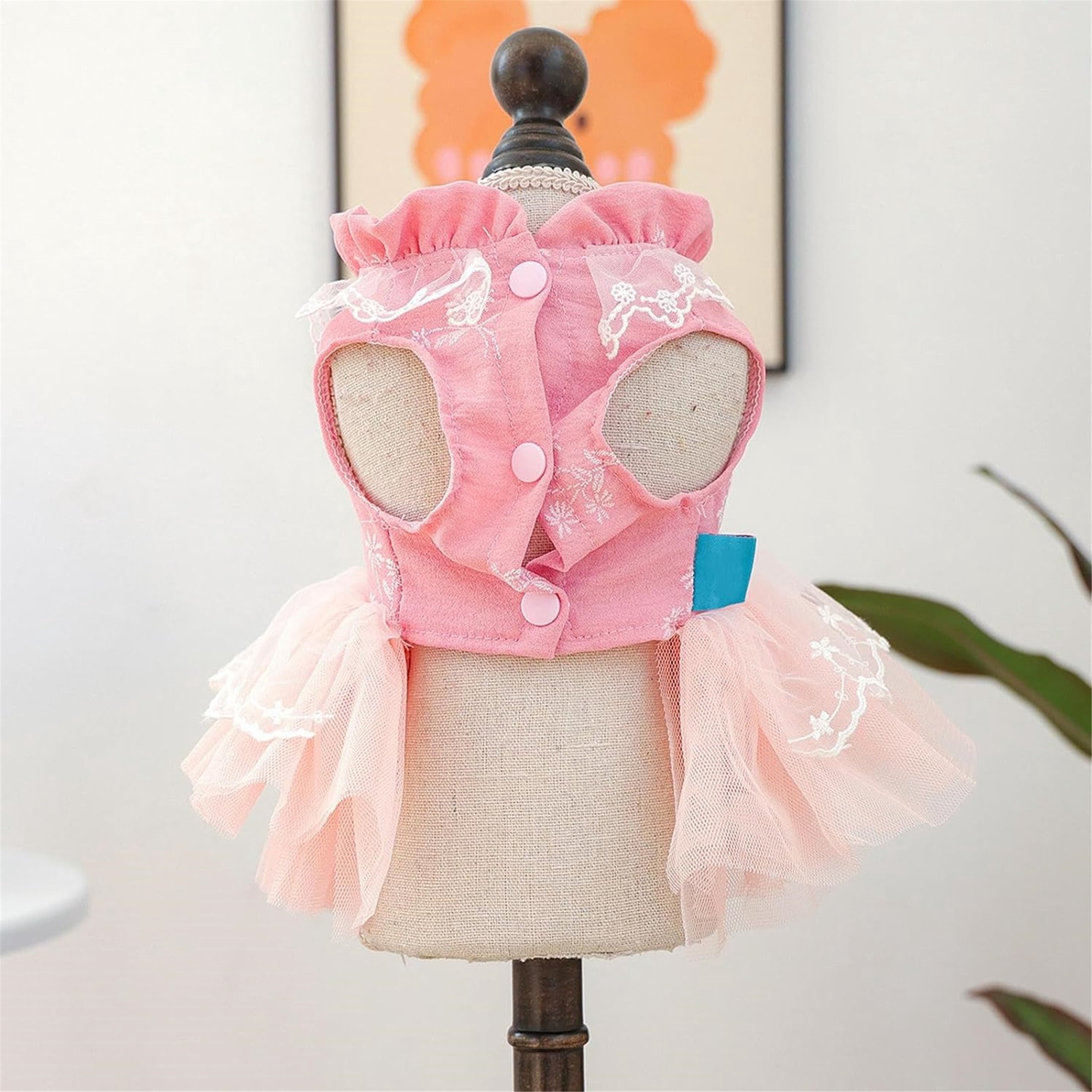 HQREA Dog Princess Dress for Small Dogs Girl Spring Summer Puppy Clothes Pink Tutu Skirt Outfit  for Wedding Birthday