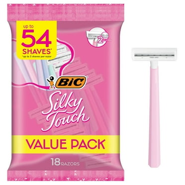 BIC Silky Touch Women's Disposable Razors with 2 Blades, 18-Pack