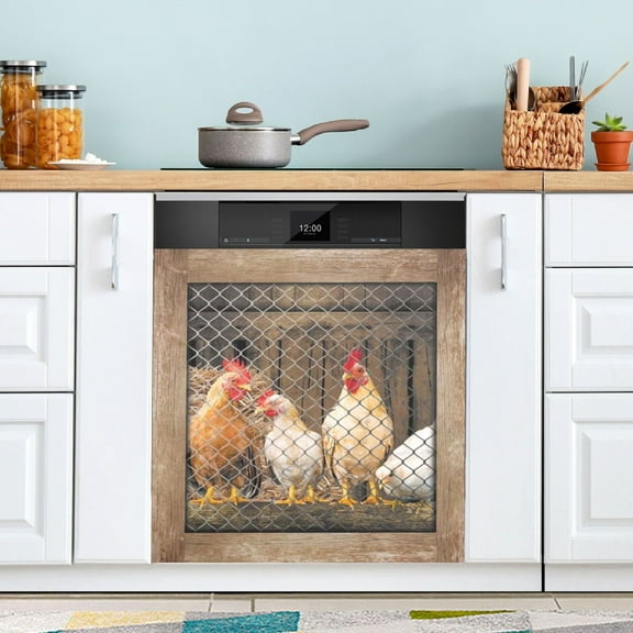Rooster Dishwasher Magnet Cover Reuseable Refrigerator Magnet Cover Decal Fridge Microwave Stickers Hoilday Party Decor 23 x 26 Inch