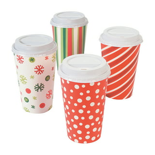 Tioncy 60 Pcs Christmas Paper Cups Christmas Disposable Coffee Cups 16 oz  Holiday Drinking Red Green Paper Cups Wine Beverage Hot Chocolate Cute
