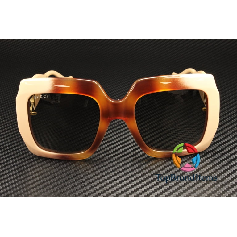 GUCCI GG1022S 003 Rectangular Square Havana Shiny Brown 54  display picture 1