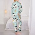 thumbnail image 5 of Junzan Cute Cows Print Womens Pajama Sets,Long Sleeve Button Down For Women Pjs 2 Piece, 5 of 9