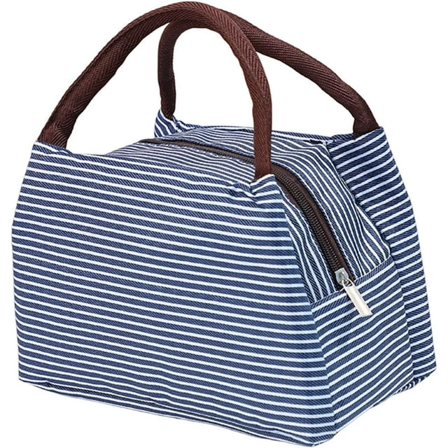 Kitchen Products Thermal Bag Lunch Bag Lunch Storage Work School Stripe Pattern (B, One Size)