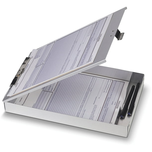 Officemate Aluminum Forms Storage Clipboard, 8.5 x 12 inch (83200)