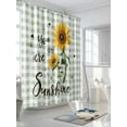 thumbnail image 3 of Shower Curtain Waterproof for Bathroom 72x84 Inch, Bee Sunflower Bath Curtain for Bath Stalls and Tub Sage Green Plaid You Are My Sunshine Decorative Shower Curtains with Hooks, 3 of 8