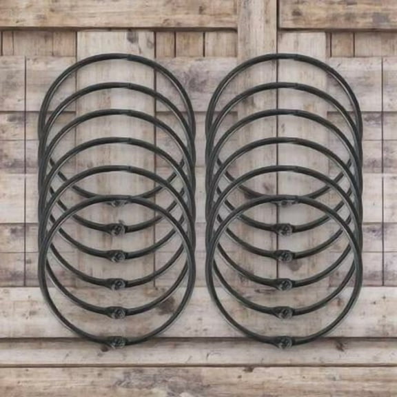 OUNONA 12Pcs Black Metal Circular Curtain Rings Hanging Rings for Home Window and Shower Curtains