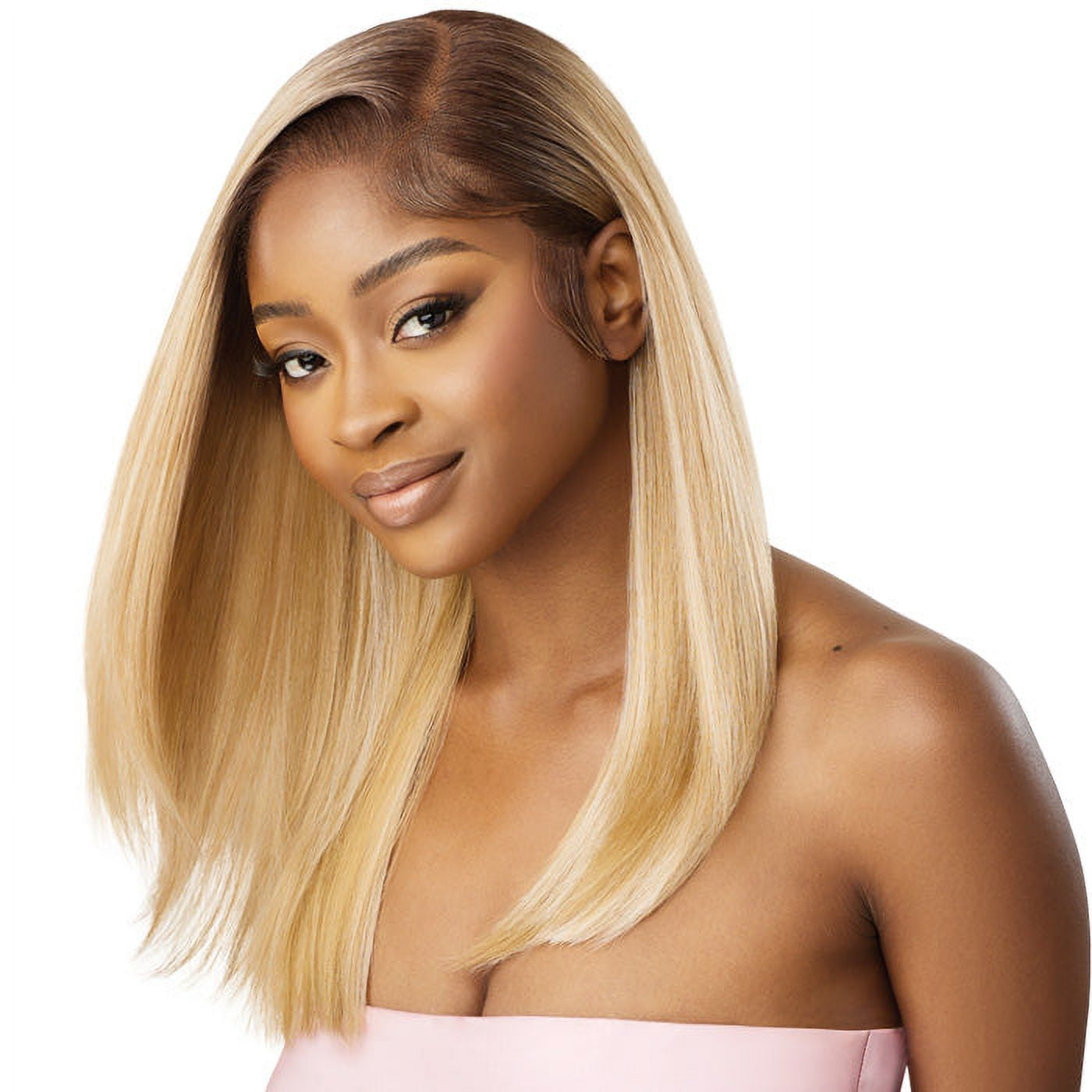 Outre Airtied Glueless Human Hair Blend 13x6 HD Lace Front Wig - HHB-SLEEK YAKI 20" - 100% Fully Hand-Tied