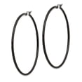 thumbnail image 3 of FB Jewels Stainless Steel Black IP plated 60mm Hoop Earrings, 3 of 4