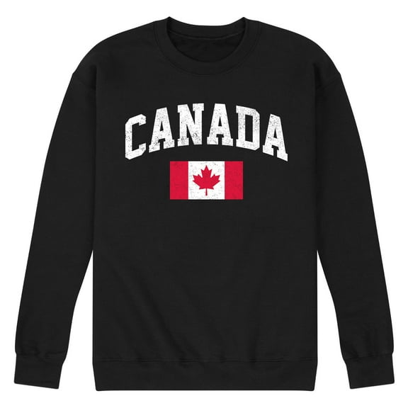Instant Message - Canada Flag - Men's Crew Neck Fleece Pullover
