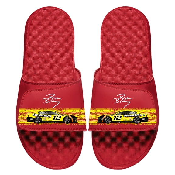 ISlide Red Ryan Blaney Car Signature Stack Slide Sandals