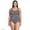 Black/White Vine Floral, variant on Women's Mastectomy Scoop Neck Tugless Sporty One Piece Swimsuit