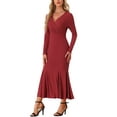 thumbnail image 2 of INSPIRE CHIC Bodycon Long Maxi Dresses for with Belt Sexy Floor Length Fishtail Mermaid Dress, 2 of 5